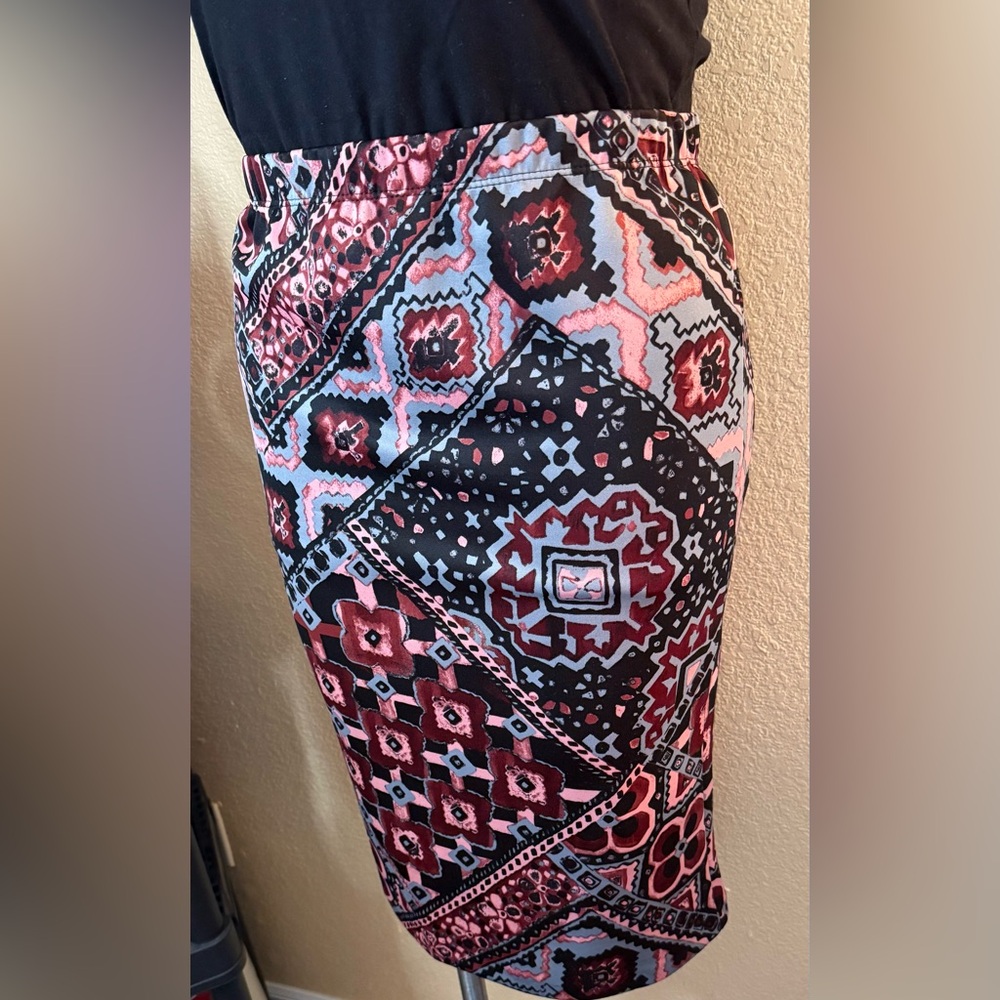 Ashley Stewart Pink and Black Animal Print Skirt - Picture 6 of 6